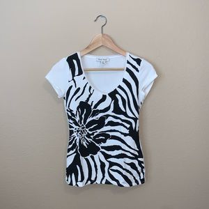 White House Black Market       A black and white shirt